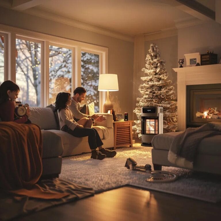 Cozy home interior with a well-maintained furnace, highlighting winter comfort and HVAC care