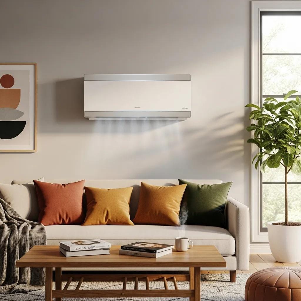 Modern HVAC system in a stylish home, highlighting comfort and efficiency