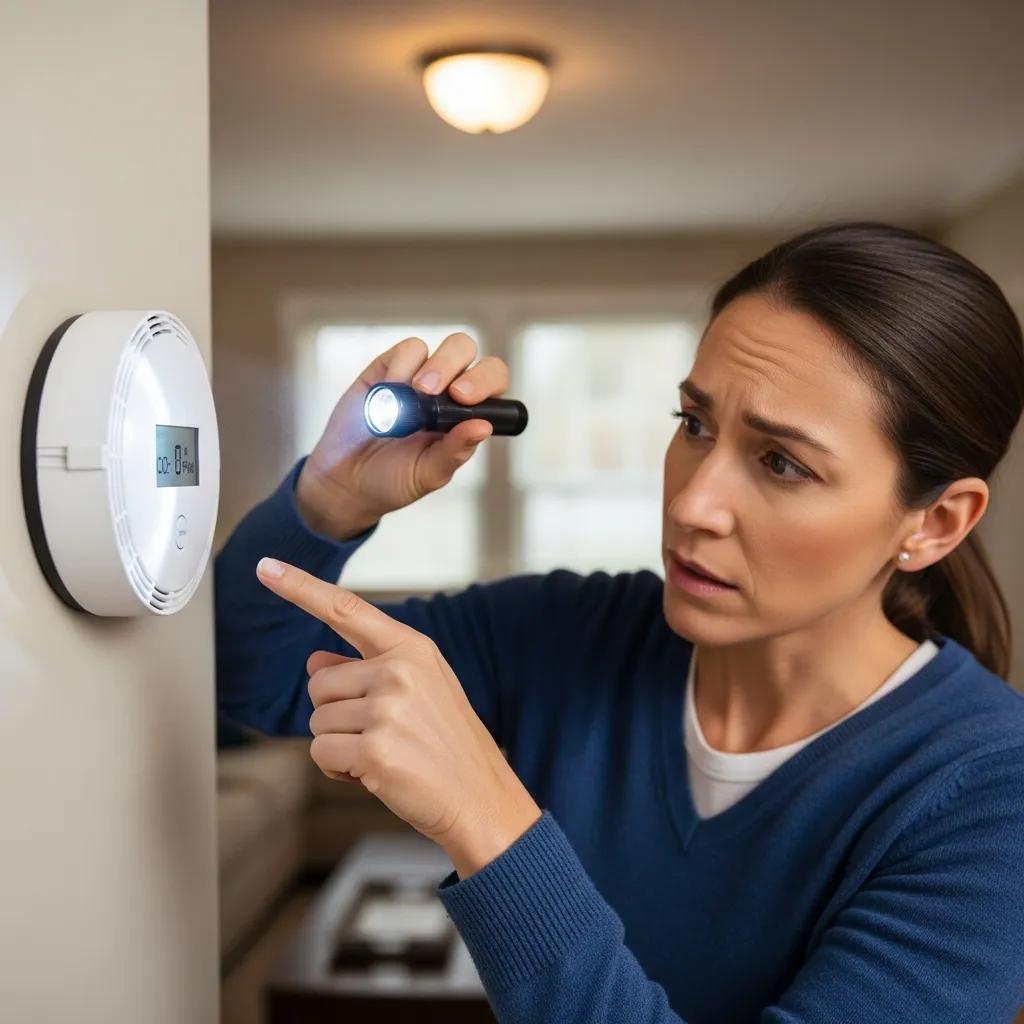Troubleshooting Furnace Not Heating for Metro Atlanta Homeowners 1 Homeowner checking carbon monoxide detector for furnace safety