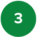 A large green circle with the white number 3 centered inside, representing Georgia Home Energy Rebates.