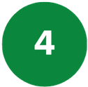 A white number 4 is centered inside a solid green circle on a light gray background, representing Energy Rebates in Georgia.